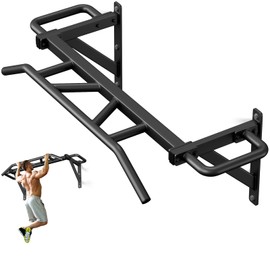 Jusgym Heavy Duty Pull Up Bar with 14 Grip Positions, Strength Training Pull-Up Bars for Home Gym, Wall Mounted, Joist Mounted Chin Up Bar with Reinforced Thick Metal Construction - Supports 600 lbs for Full-Body Workouts