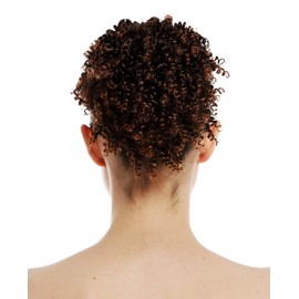 WIG ME UP - JL-0123-4T30 Hairpiece open hairbun hair rose nest bun extension volume curly chestnut brown mix