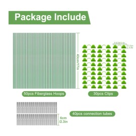 Greenhouse Garden Hoops 7Ft Grow Tunnel, 30Pcs Greenhouse Support Hoops Rust-Free Frame