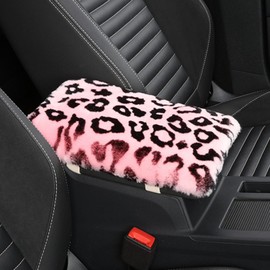 MLOVESIE Genuine Sheepskin Center Console Cover Pad Genuine Furry Fluffy Wool Fur Car Armrest Cover Protector Universal Fit for SUV/Truck/Car