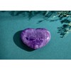 GUJOXILA 1.8" Amethyst Crystal Heart Crystals Gifts for Women Gemstones