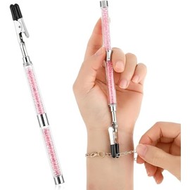 1Pc Pink Bracelet Helper Tool, Aid Equipment Buddy Assistant Alligator Clips Bracelet Helper to Put on Yourself for Fastening and Hooking Jewelry Necklace Watch Band Clasp