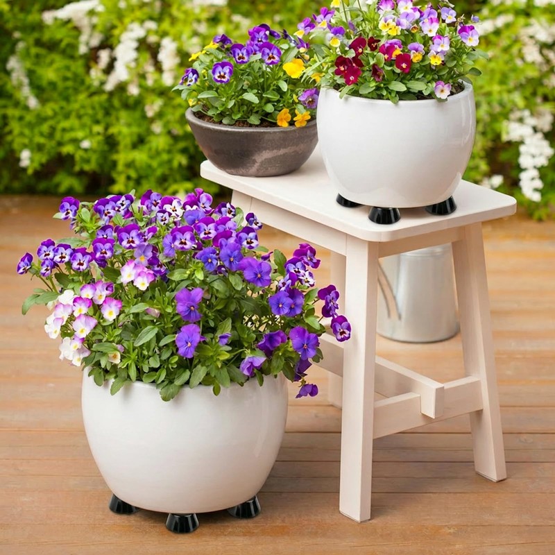 42Pack Plant Pot Feet, Pot Risers for Outdoor Planters, Rubber