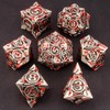KERWELLSI Blood Metal DND Dice Set D&D with Box, 7Pcs
