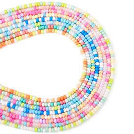 Beadthoven 1520pcs 8 Colors Glass Crystal Beads 3mm Smooth Flat Rondelle Crystal Spacers Pastel Candy Color Abacus Lentil Small Gemstone Beads Strands for Bracelet Necklace Earrings DIY Craft Supplies