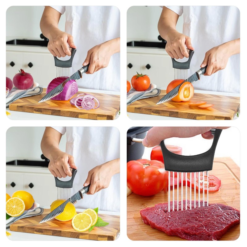 Upgraded Onion Holder for Slicing, New Stainless Steel Onion Slice