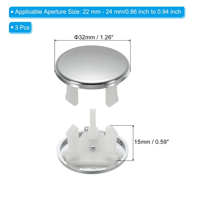 PATIKIL Sink Overflow Ring, 3Pcs Sink Trim Cover Basin Trim