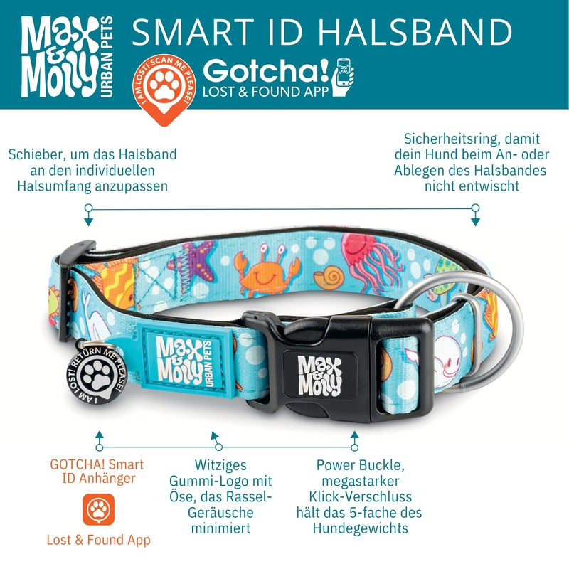 Max & Molly Gotcha! Smart ID Dog Collar - Coffee