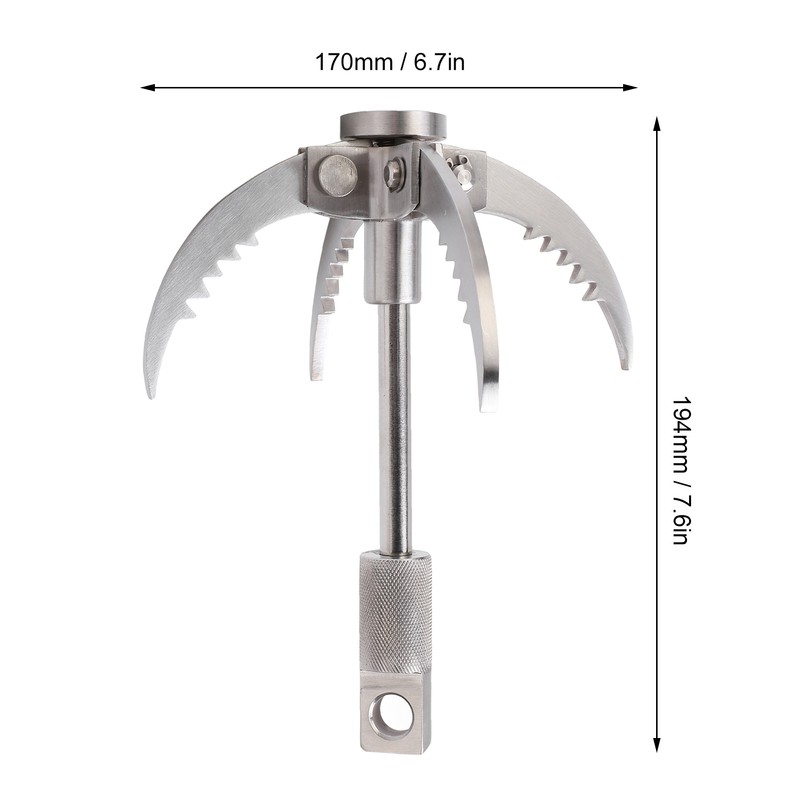 Outdoor Survival Hook Stainless Steel Foldable Climbing Grappling Hook for