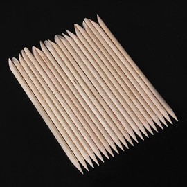 20Pcs Nail Art Beige Wood Stick Cuticle Pusher Remover Pedicure Manicure Tool