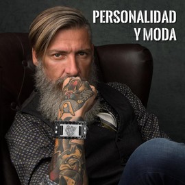 PEIONO Pulsera Cuero Hombre, Brazalete de Piel Ajustable, Pulsera vikinga Fenrir Wolf, Brazalete Amuleto Nórdico Vintage,Regalo de cumpleaños,Día del Padre,Día de San Valentín.(Café Color&Cobre Rojo)