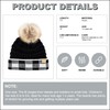 Funky Junque Girl's Knit Pom Beanie Hat: Buffalo Check -