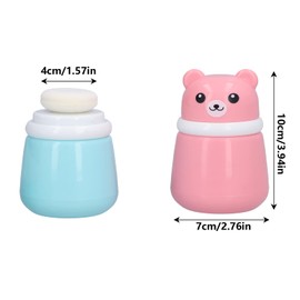 Body Powder Container, Fine Powder Cartoon Bear Powder Puff Box 2 Pcs No Irritation Durable for Adult for Travel for Children for Home(Bear Puff Empty Box)