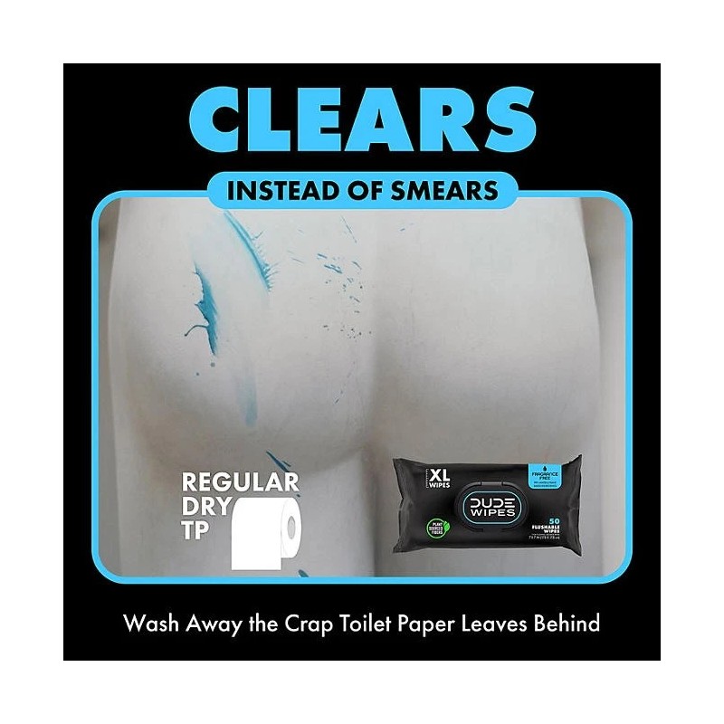 ðŸ’¥400 DUDE WIPES XLðŸ’¥ Flushable 8 X 50 = 400