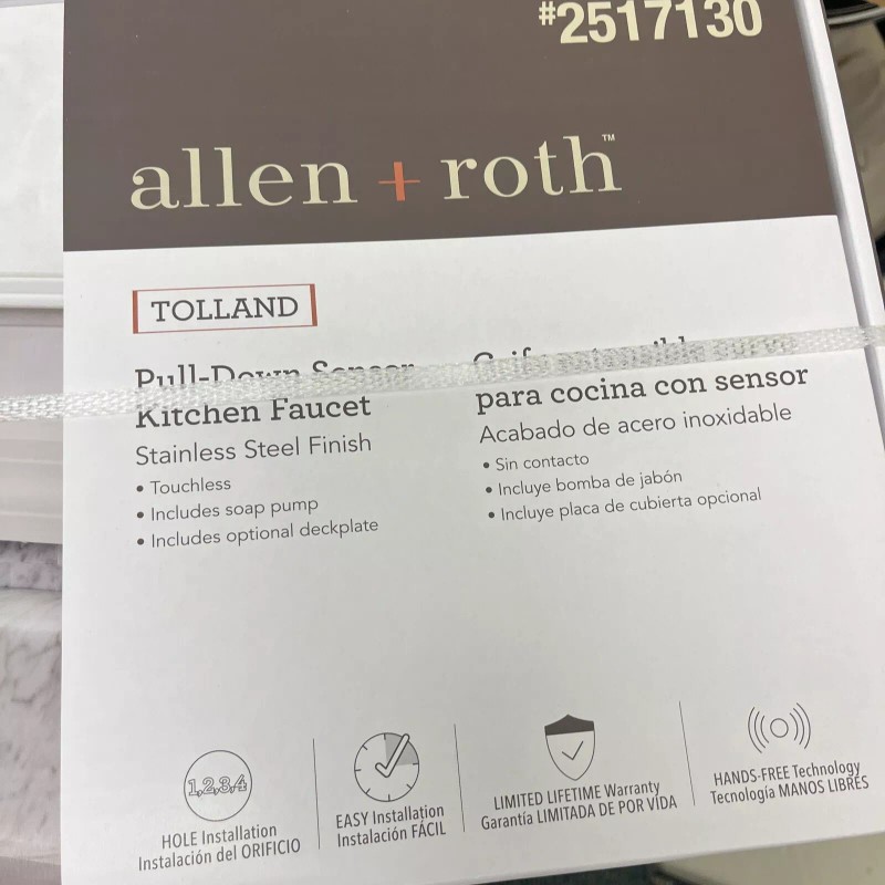 Allen + Roth Tolland 67798W-120802 Kitchen Faucet - Silver(new)