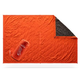 KAMMOK Field Blanket - Microfleece, Water Resistant, Portable, Durable, Indoor/Outdoor Camp Blanket (84 in × 50 in) - Ember Orange