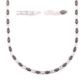 [He] Pure Titanium Necklace, 6 Tablets, Germanium, 25 Tablets, Hematite, Men's Necklace, High Quality Ceramics, Health, Jewelry, Anti-Static, 21.9 inches (55.5 cm), Titanium, Germanium Necklace