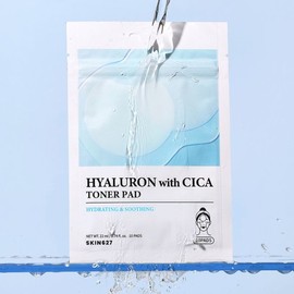 Eunyul Skin627 Hyaluronic With Cica Toner Pads (10-Pack) / Portable, non-irritating toner pads / 스킨627 히알루론 위드 시카 토너패드 10매입 /휴대성 좋은 자극없는 토너패드
