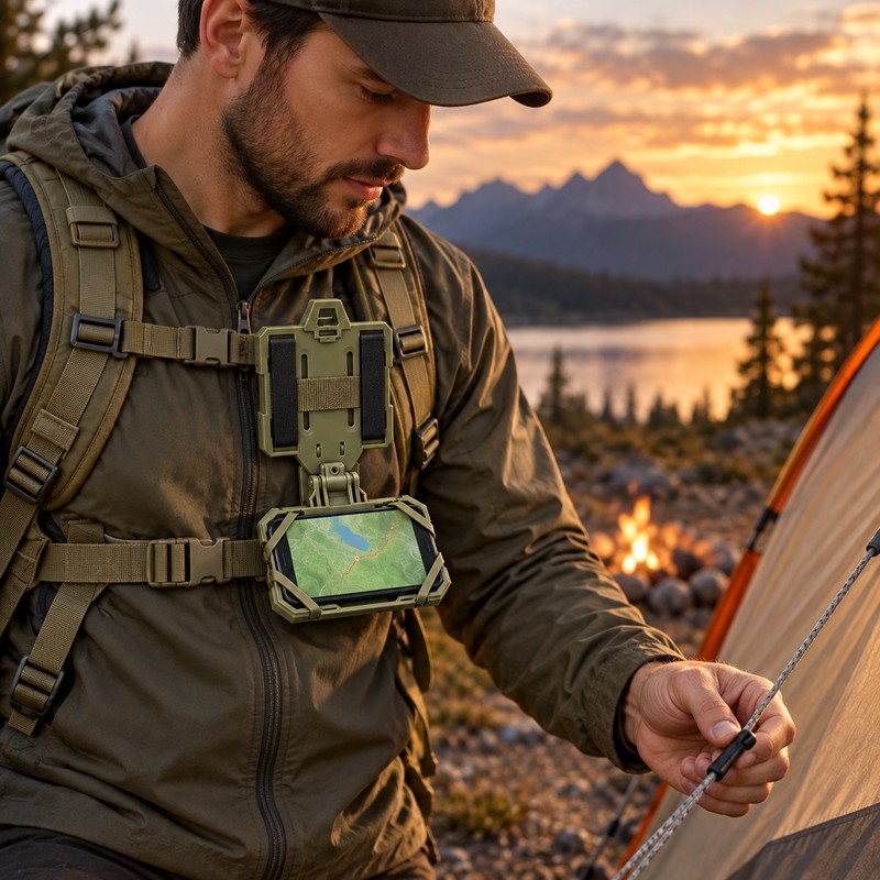Tactical MOLLE Admin Panel Foldable Phone GPS Holder – Compact