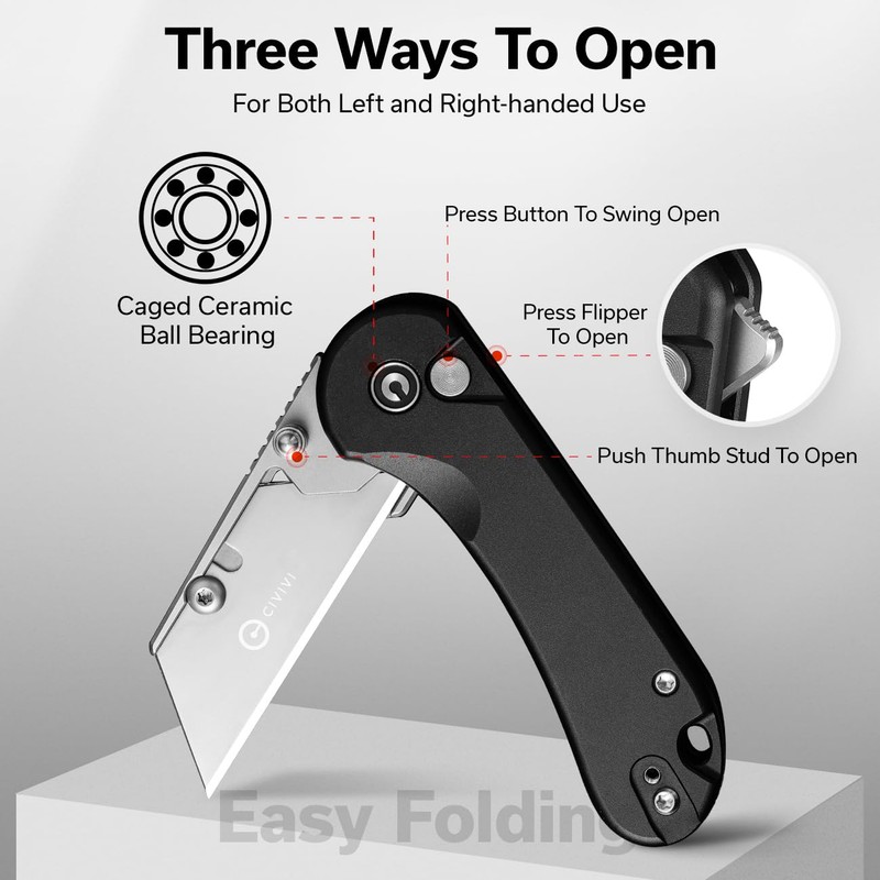 CIVIVI Folding Utility Knife Box Cutter, Elementum Utility Pocket Edc