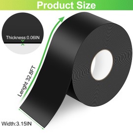ToLanbbt Pond Liner Seam Tape, 3.15" x 32.8' Peel and Stick Seam Tape Self Adhesive Seaming Kit Double Sided Butyl Rubber Pond Liner Repair Patch Kit Waterproof for EPDM Roof Garden Cover Patch Repair