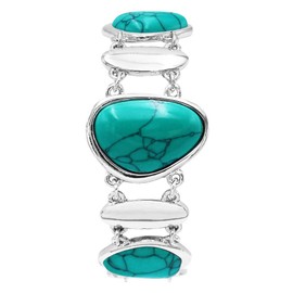 Rosemarie & Jubalee Pulsera con cierre de palanca de piedra de howlita semipreciosa para mujer, Piedra de howlita semipreciosa, howlita teñida