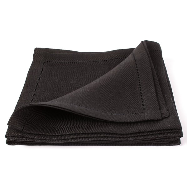 LinenMe X4 Emilia Napkins, 18 x 18, Black