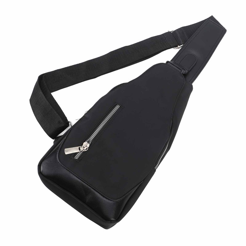 Small Chest Bag Black Color Oxford Fabric Sling Backpack with