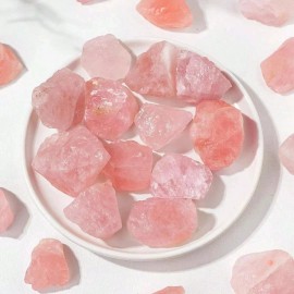 Unique Rough Rose Quartz Crystal Stone Natural Protection Healing Gift Raw Stone