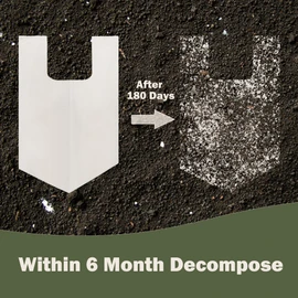 JENCENBIO 5 Gallon Compostable Trash Bags with Handles Compost Bags 0.78 Mils Food Scrape Waste Bags for Kitchen Bathroom US BPI ASTM D6400 and Europe OK Compost Home Certified 45 Couts White