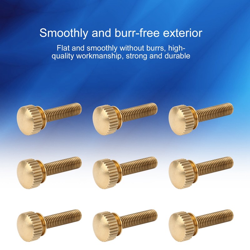 50Pcs Flat Knurled Thumb Screw Wring Round Head Pure Copper