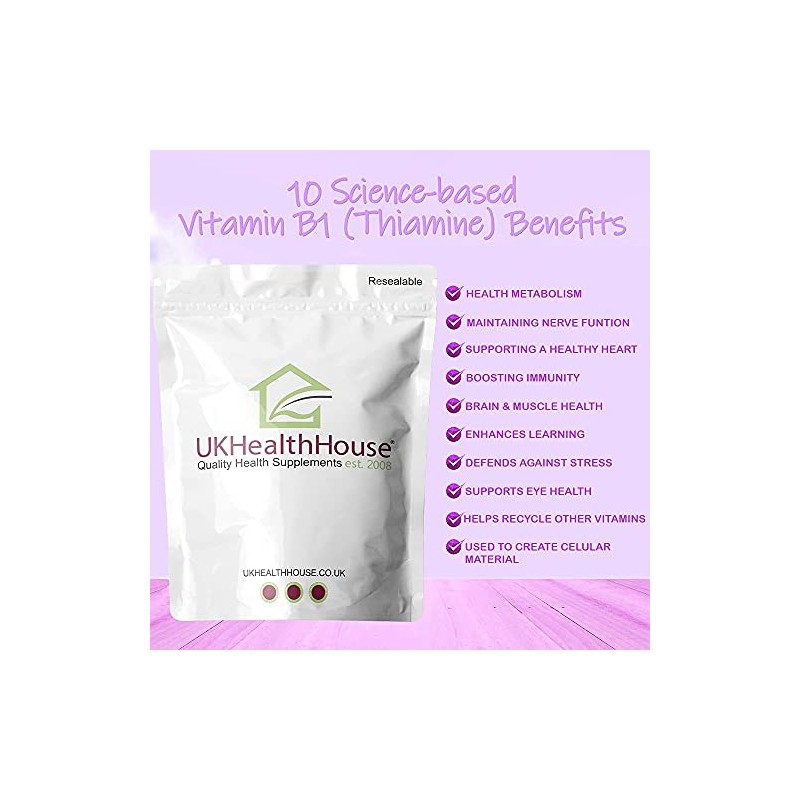 UKHealthHouse Vitamin B1 Thiamine 100mg x 1000 Tablets - High