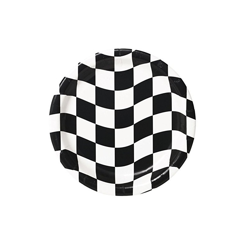 Creative Converting C032-AL0102-UAL 8 Count Round Dessert Plates, Black and