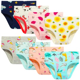 NEIYISHE Girls' Cotton Brief Breathable Toddler Panties Kids Assorted,fo girls underwear size 2-3T 4T 5T 6T 8T 10T 8-Pack 5years