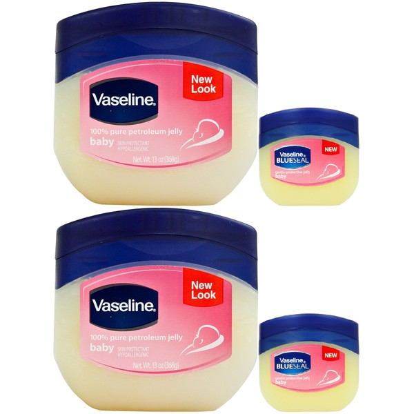 Vaseline Baby 100% Pure Petroleum Jelly, 13 Ounce [With Bonus 1.7 Ounce] (Pack of 2)