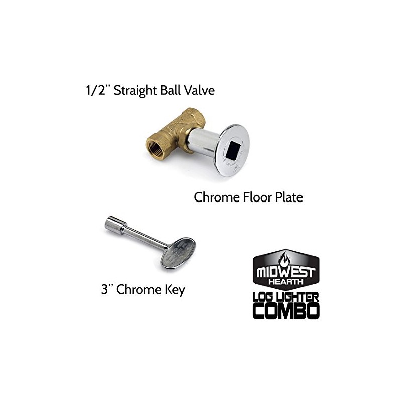 Midwest Hearth Universal Log Lighter Kit with Burner Pipe, Straight