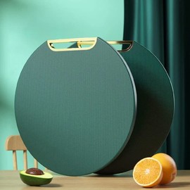 Naita, Round Cutting Board, Antibacterial, Heat Resistant, Boiling, Handle, Round Storage, Space Saving, Dishwasher Safe, Large, 14.0 x 13.7 inches (35.5 x 34.7 cm) (Round)