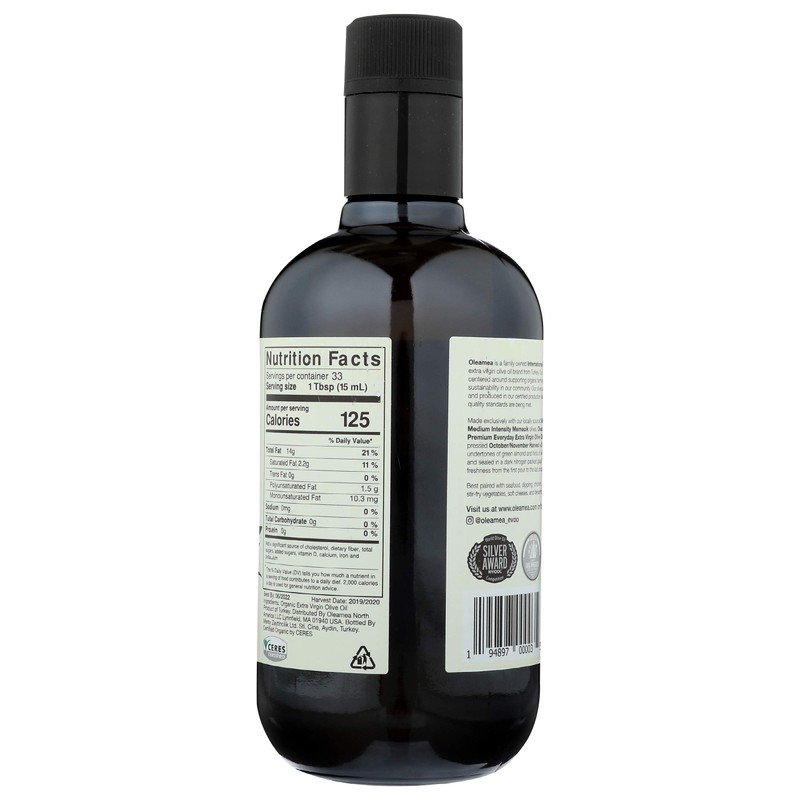 Oleamea, Oil Olive Extra Virgin Greek Premium Organic, 16.9 Fl
