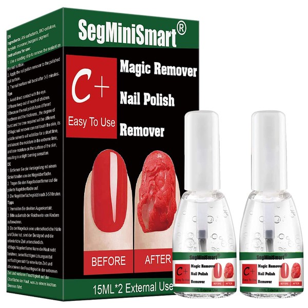 Magic Nail Polish Remover, Magic Remover, Magic Soak-Off Gel Nail Polish Remover, Professional Removes Soaking Nail Polish in 3-5 Minutes, Easy and Quick (2 Pieces)