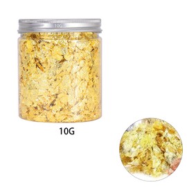 1 Bottle Gold Leaf Flakes 10g for Nails,Metallic Gilding Paper,Decorative Foil Flakes for Crafting