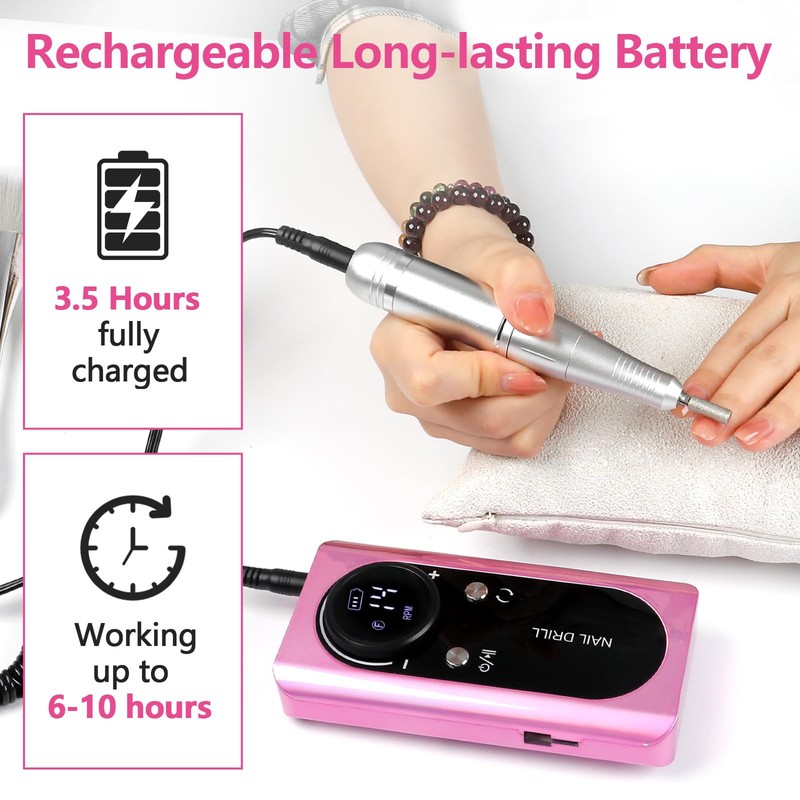 ANGNYA Nail Drill Electric File Machine Set for Gel &