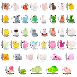 ONCOFAN 43pcs Mini Resin Animal 43 Styles Tiny Resin Animals Miniature Little Small Animal Figures for Fairy Garden Accessories, Dollhouse Decorations, DIY Miniature Scenes, Birthday Party Favors