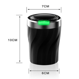 Chingde Car Ashtray, Ashtray, Car Ashtray with Lid Smell Proof, Automatic LED Light, Sealed, Flame Retardant, High Temperature Resistant, Detachable, Large Capacity Ashtray (7 * 10 * 6cm, 1 Piece)