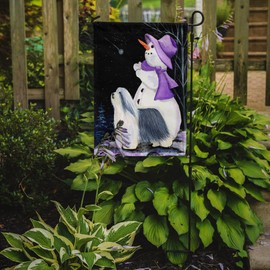Caroline's Treasures SS8947GF Snowman with Bearded Collie Garden Flag Mailbox Flag Decorative Yard Flag Banner Outside Patio Artwork Yard Flower Beds, Garden Size, Multicolor