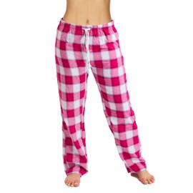 Active Club Cotton-Blend Flannel Pajama Pants for Women, Flannel Plaid PJ Pants for Women for Sleep and Lounge, Womens PJ Bottoms (Pink Ombre, Large)