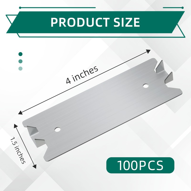 100 PCS Nail Plates for Wood Studs 1.5 x 4