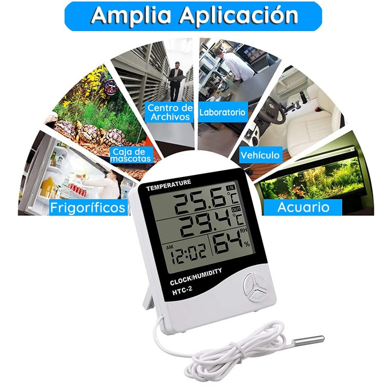 Termómetro Higrómetro Digital 1.5 m con Sonda – Medición Precisa
