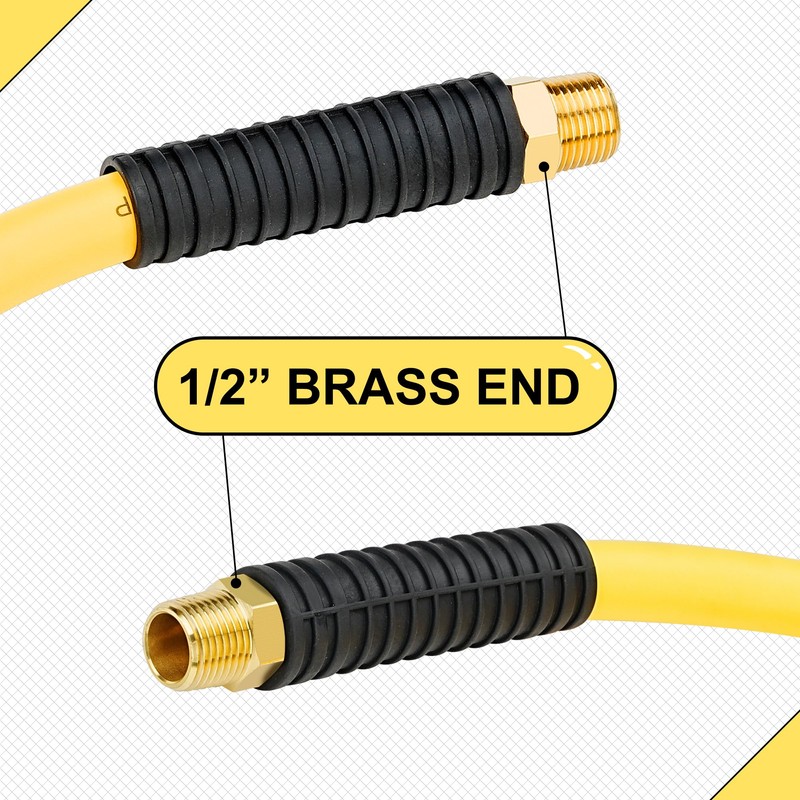 1/2 Inch x 50ft. Hybrid Air Compressor Hose with 1/2