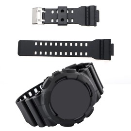 1x Für Casio G-SHOCK GA-100 G8900 Ersatz Uhrenarmband PU Gürtel Schwarz