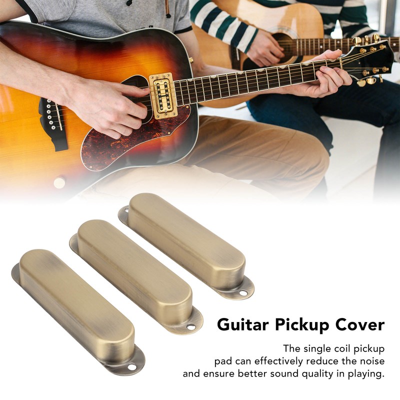 3Pcs Electric Guitar Single Coil Pickup Cover Copper Instrument Accessory